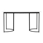 Rectangular Dining Table 140x80cm Modern Marble Pattern Adjustable Legs White/Black