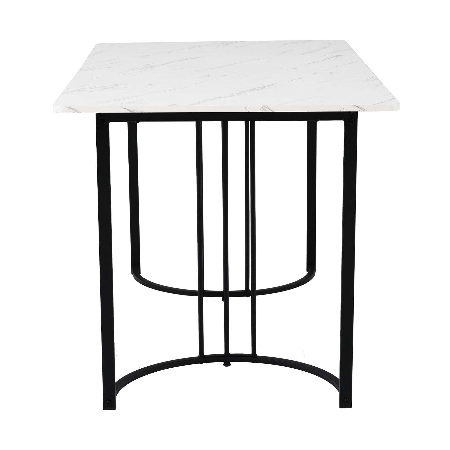 5-Piece Dining Set 140x80cm Modern Kitchen Table 4 Chairs White MDF Beige Velvet
