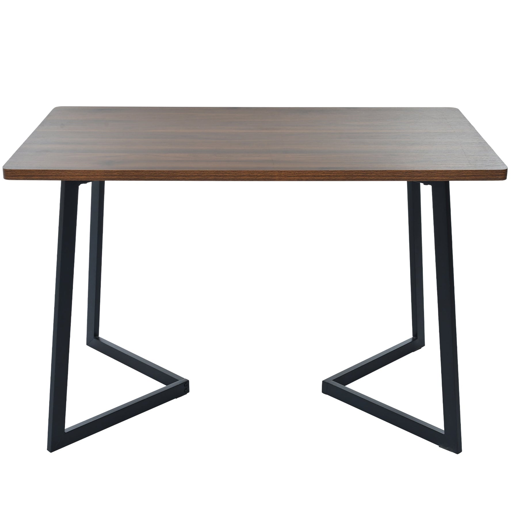 5-Piece Dining Set, Modern Kitchen Table & 4 Chairs, Walnut MDF & Dark Green Velvet