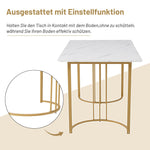 Dining Set 5-Piece 140x80cm Modern Table & 4 Chairs Dark Green Velvet White MDF Gold