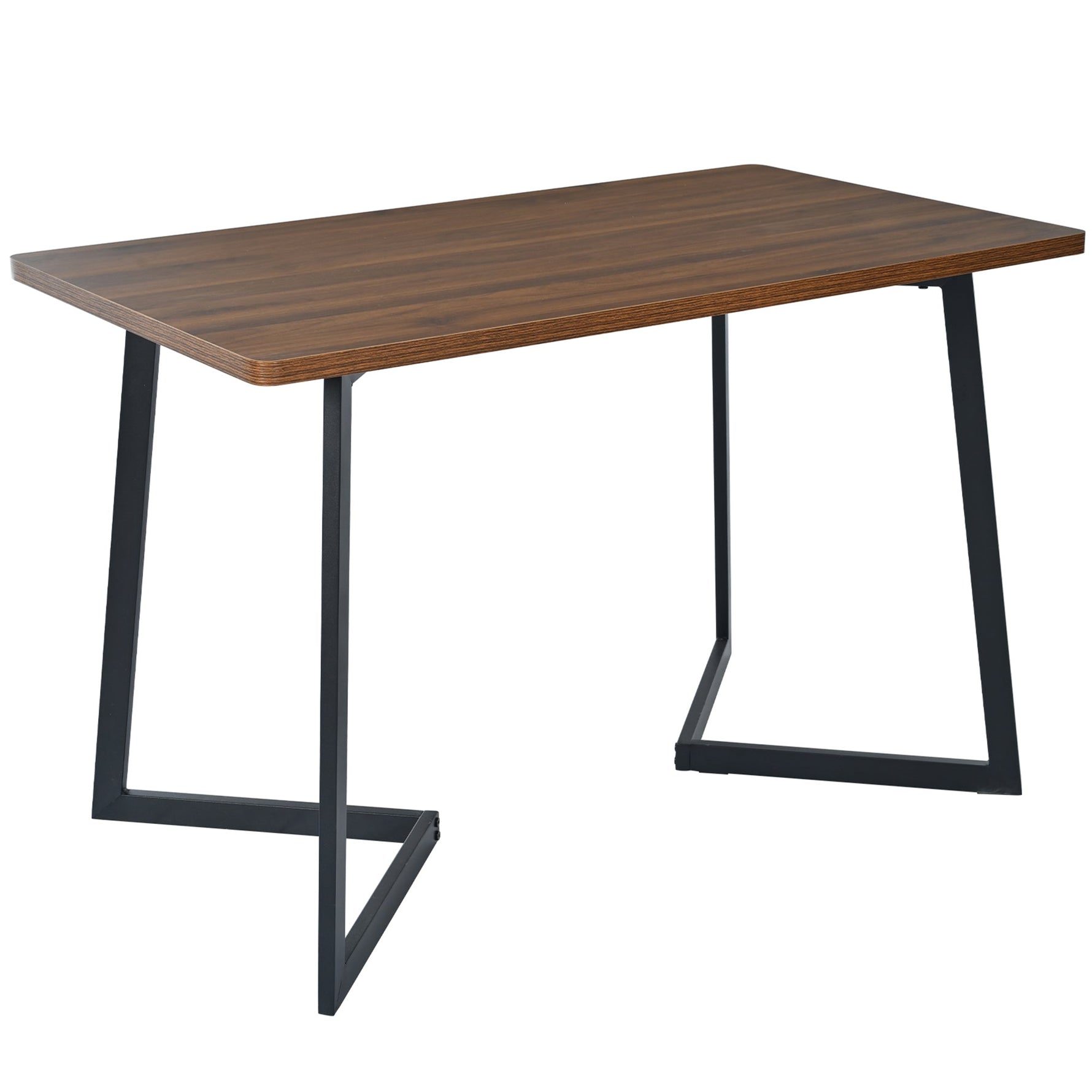 5-Piece Dining Set, Modern Kitchen Table & 4 Chairs, Walnut MDF & Dark Green Velvet