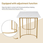 Dining Set 5-Piece 140x80cm Modern Table & 4 Chairs Dark Green Velvet White MDF Gold