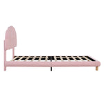 Upholstered Single Bed 90x200cm Wooden Slatted Frame - Imitation Fleece Pink