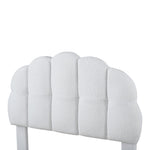 Upholstered Single Bed 90x200cm Wooden Slatted Frame Imitation Fleece White