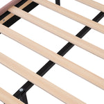Upholstered bed LED single bed 90 x 190cm, bed frame with slatted frame and adjustable headboard, pink velvet