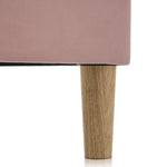 Upholstered bed LED single bed 90 x 190cm, bed frame with slatted frame and adjustable headboard, pink velvet