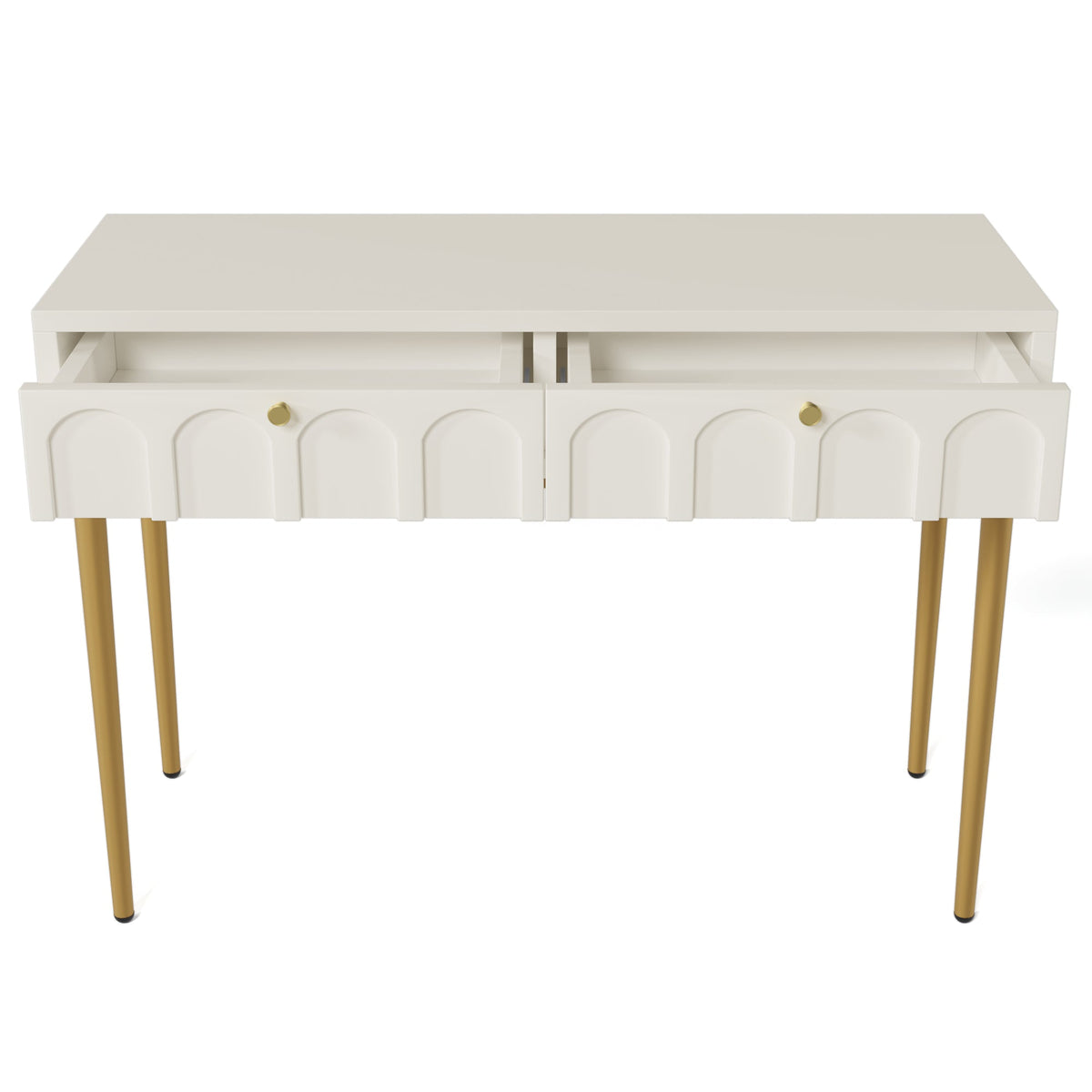 Dressing table 2 drawers 76.5cm height, chest of drawers cream-white