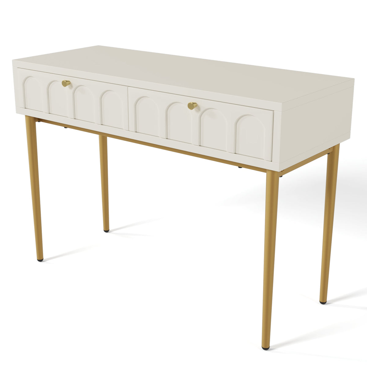 Dressing table 2 drawers 76.5cm height, chest of drawers cream-white