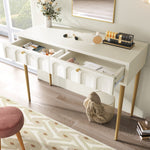 Dressing table 2 drawers 76.5cm height, chest of drawers cream-white
