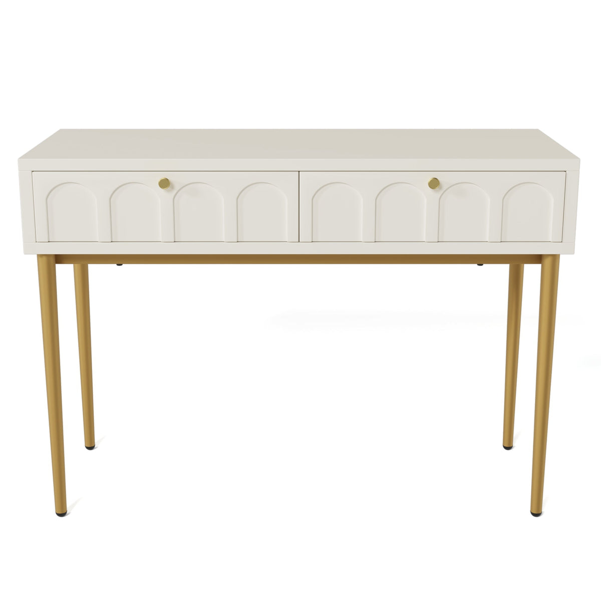 Dressing table 2 drawers 76.5cm height, chest of drawers cream-white