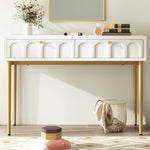 Dressing table 2 drawers 76.5cm height, chest of drawers cream-white
