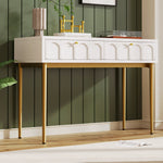 Dressing table 2 drawers 76.5cm height, chest of drawers cream-white