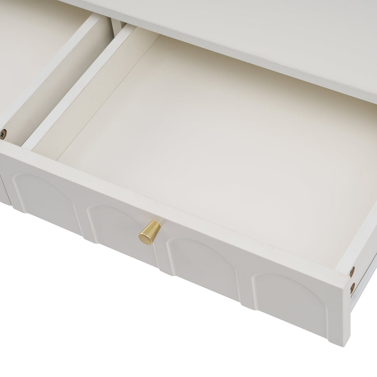 Dressing table 2 drawers 76.5cm height, chest of drawers cream-white