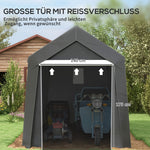 Garage Tent 2.1x3.6m Storage UV Protection Water-Repellent, Dark Grey