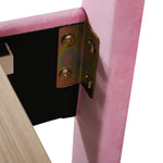 Upholstered Children's Bed 90 x 200 cm, Flower-Shaped Headboard, Pink Velvet
