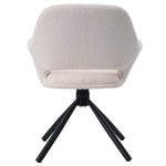 Swivel Dining Chair Set of 2 Sherpa Armrests - White