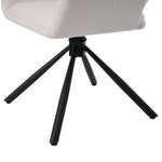 Swivel Dining Chair Set of 2 Sherpa Armrests - White
