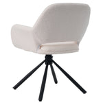 Swivel Dining Chair Set of 2 Sherpa Armrests - White
