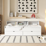 Daybed 90x200cm Single 2 Drawers Storage - White