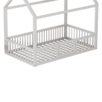 House Bed 90x200cm with Door Solid Wood - White