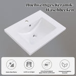 Bathroom Vanity Unit Base Cabinet 60cm Ceramic Washbasin Light Grey
