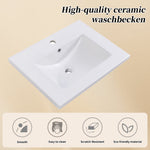 Single Vanity Unit 60cm Base Cabinet with Ceramic Washbasin White