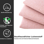 Upholstered Bed 90x200cm, Trundle & Storage, Linen (Pink)