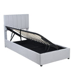 Children's Bed Upholstered, Hydraulic Storage, Linen, Grey