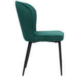 5-Piece Dining Set Modern Kitchen Table 117x68cm with 4 Upholstered Chairs Dark Green Velvet / White MDF