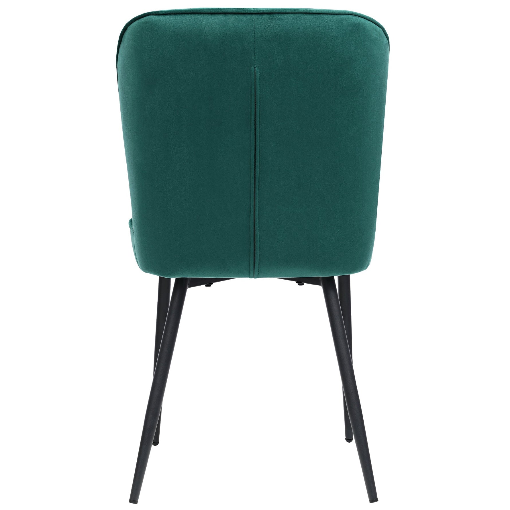 5-Piece Dining Set Modern Kitchen Table 117x68cm with 4 Upholstered Chairs Dark Green Velvet / White MDF