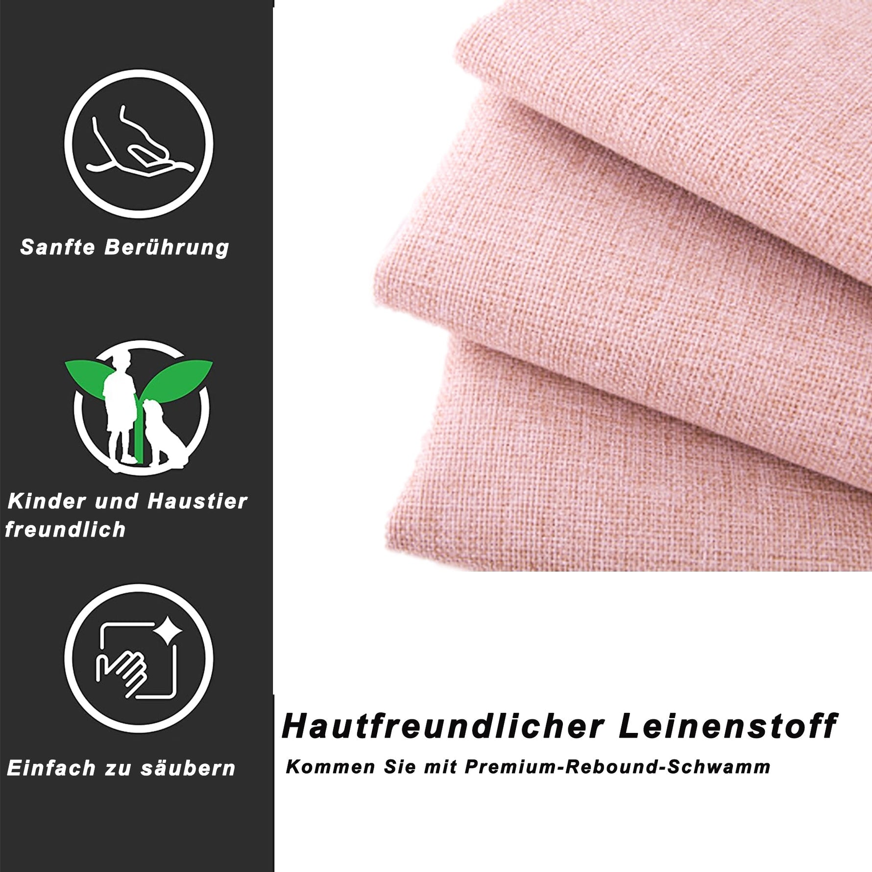 Children's Bed Upholstered Hydraulic Storage High Box Bed, 90x200 cm, Pink Linen
