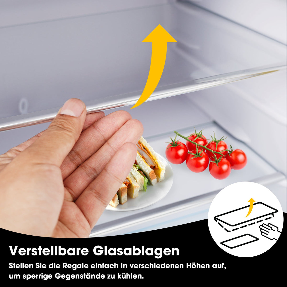 Retro Refrigerator, Double-Door 72L Total 21L Freezer, LED, Various Colors