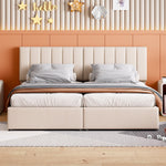 Upholstered Bed 180x200 cm Hydraulic Storage Multifunctional Beige Linen