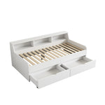 Daybed 90x200cm Single 2 Drawers Storage - White