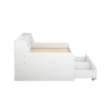 Daybed 90x200cm Single 2 Drawers Storage - White