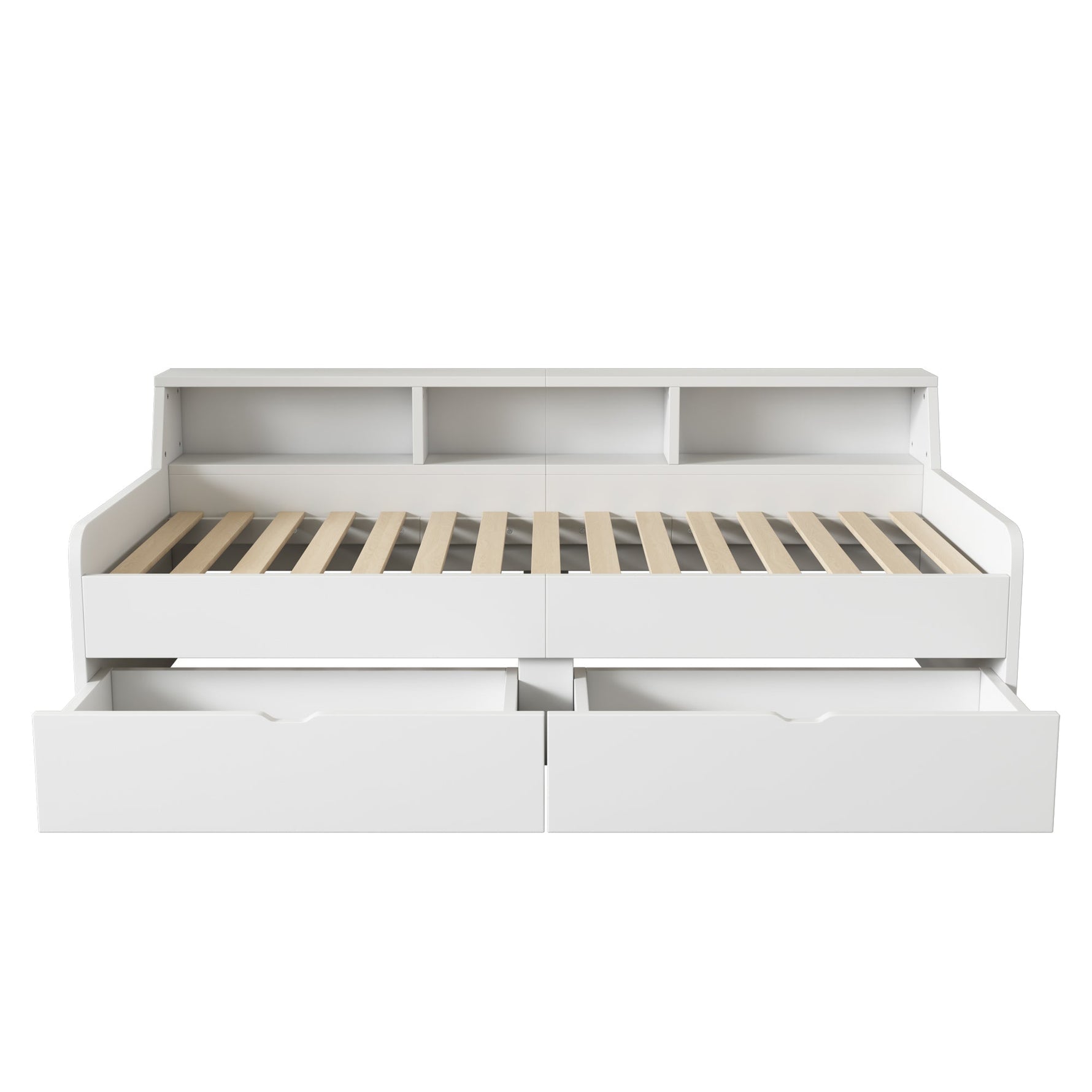 Daybed 90x200cm Single 2 Drawers Storage - White