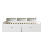 Daybed 90x200cm Single 2 Drawers Storage - White
