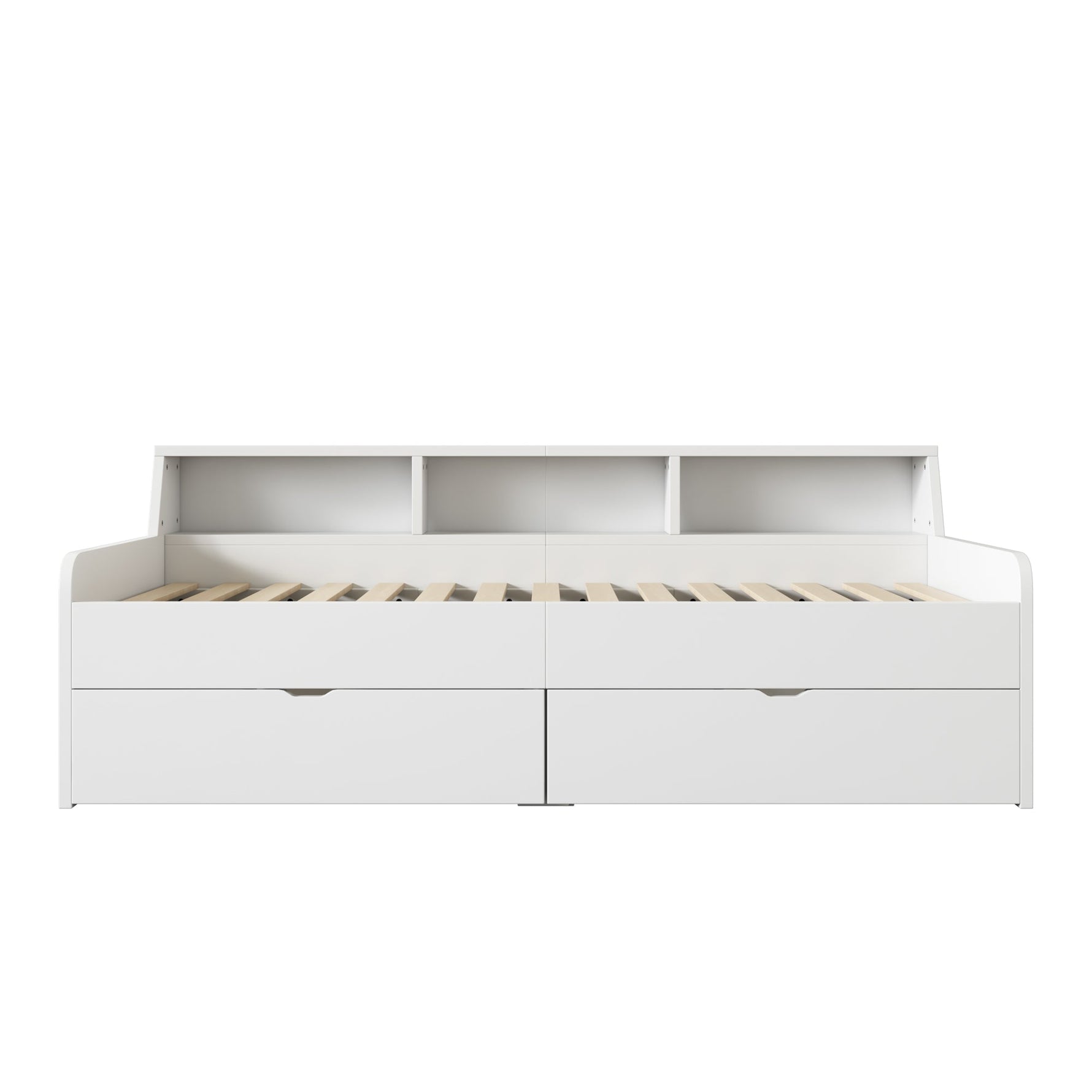 Daybed 90x200cm Single 2 Drawers Storage - White