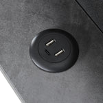 Upholstered Bed, Double, LED App-Control, USB-C Charging, Storage, Adjustable Headboard, Wood, Gray