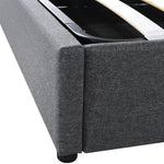 Upholstered Bed Double Storage LED App-Control USB Adjustable Headboard 140x200cm, Grey