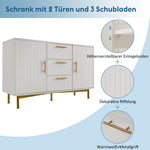 Chest of Drawers, 2 Doors, 3 Drawers, Adjustable Shelf, White