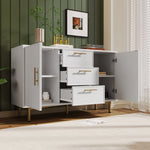 Chest of Drawers, 2 Doors, 3 Drawers, Adjustable Shelf, White