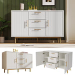 Chest of Drawers, 2 Doors, 3 Drawers, Adjustable Shelf, White