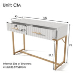 Dressing table with 2 drawers, 75cm high, white