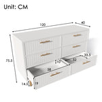 Chest of Drawers, 6-Drawer Sideboard for Bedroom, White