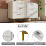 Chest of Drawers, 6-Drawer Sideboard for Bedroom, White