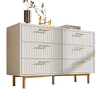 Chest of Drawers, 6-Drawer Sideboard for Bedroom, White