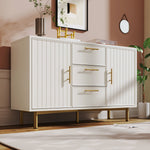 Chest of Drawers, 2 Doors, 3 Drawers, Adjustable Shelf, White