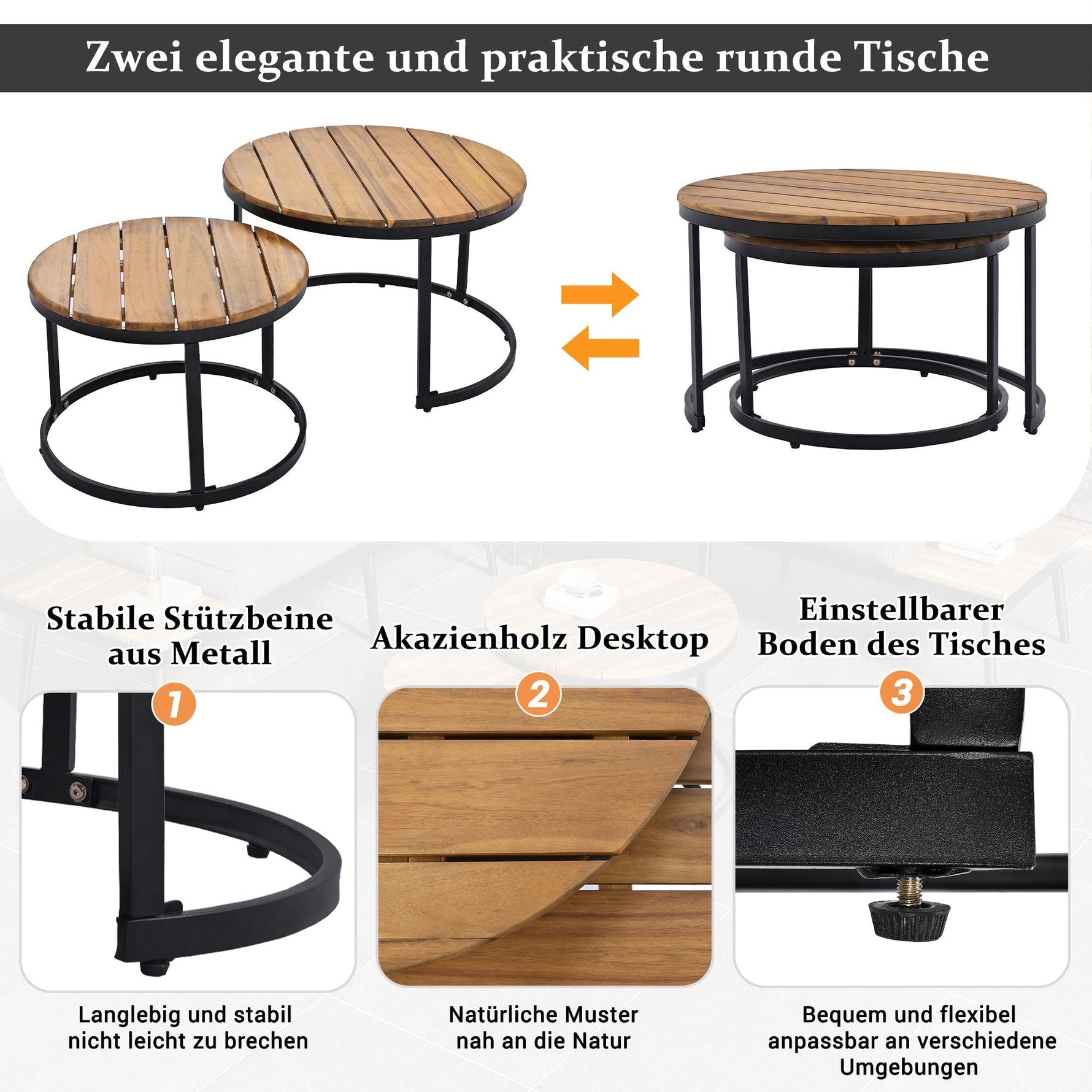 Garden Lounge Set 6-Piece Dining Set for 5-6 People Indoor/Outdoor Galvanized Iron Frame