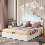 Princess Upholstered Bed 140x200cm with Ambient Light, White